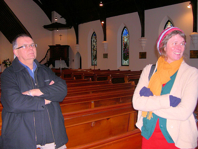 Heather Bauchop, of the Historic Places Trust, and Tubby Hopkins, Bishop’s Warden